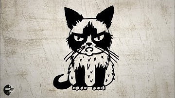 How to Draw a Grumpy Cat Step by Step @LetsDrawBlack