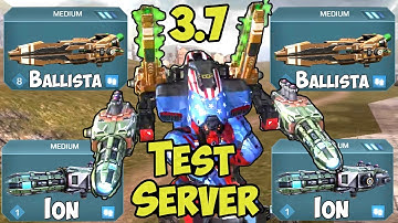 War Robots Test Server: NEW BOTS Mercury, Persuer & WEAPONS Ion, Ballista WR 3.7 Gameplay