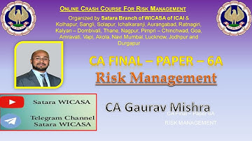 Chapter 1 & 2 || RISK MANAGEMENT || Paper- 6A || CA Final New || CA Gaurav Mishra || Day 2 |Elective