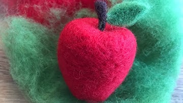 How to needle felt an apple - tutorial