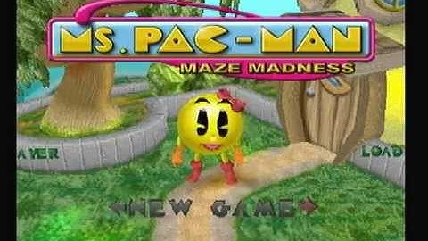 Ms pac-man maze madness PS1 intro and gameplay footage