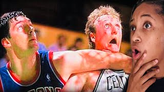 LARRY BIRD GETS TACKLED 😳 | LARRY BIRD REACTION