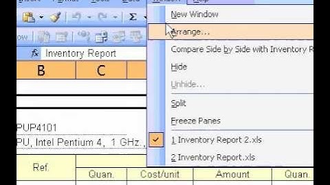 Microsoft Office Excel 2003 Compare workbooks side by side