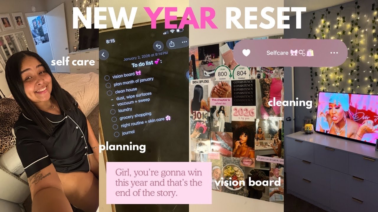 vlog: MY 2026 NEW YEAR RESET ROUTINE | self care, vision board, new ...