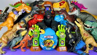 Jurassic World Unboxing Review Asmr Colorful Dinosaur T-rex D-rex Mosa Giga Zuru Smashers 75  Eggs
