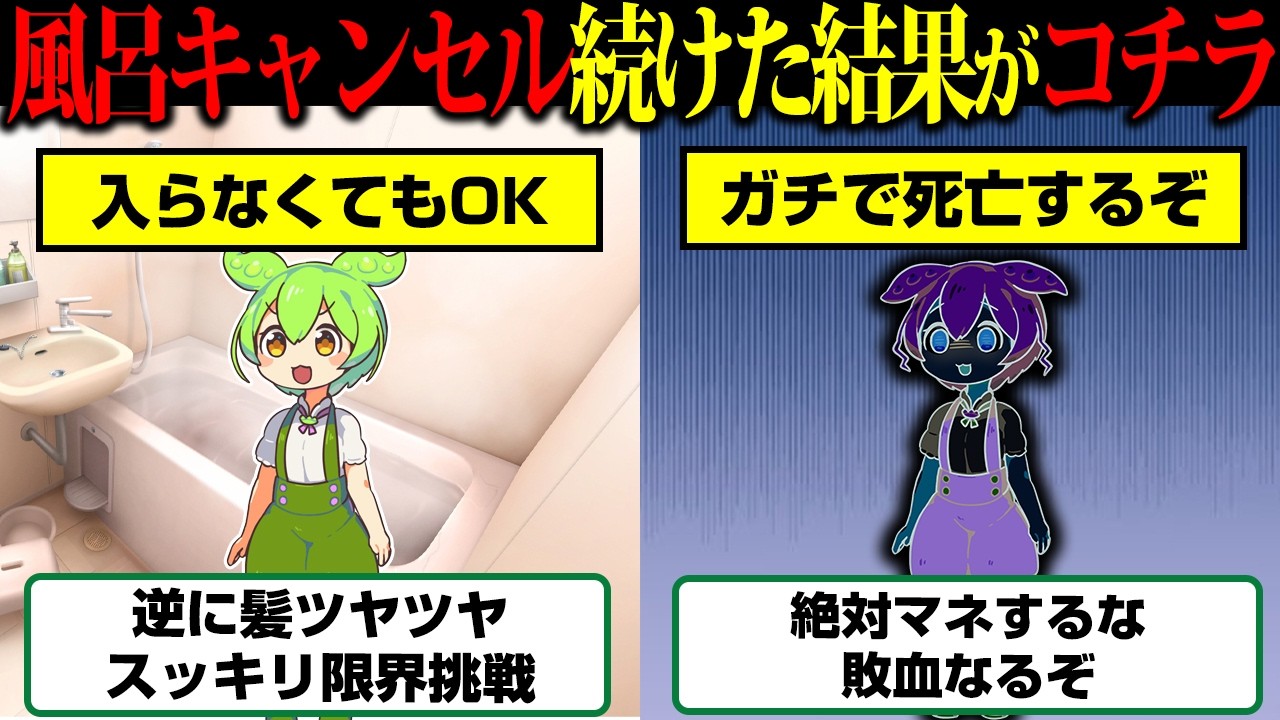 風呂キャンしてる人は最悪昇天します【ずんだもん】