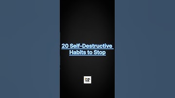 20 Self-Destructive Habits to Stop #shorts #viral #yt #youtubeshorts #trending #new #motivation #the
