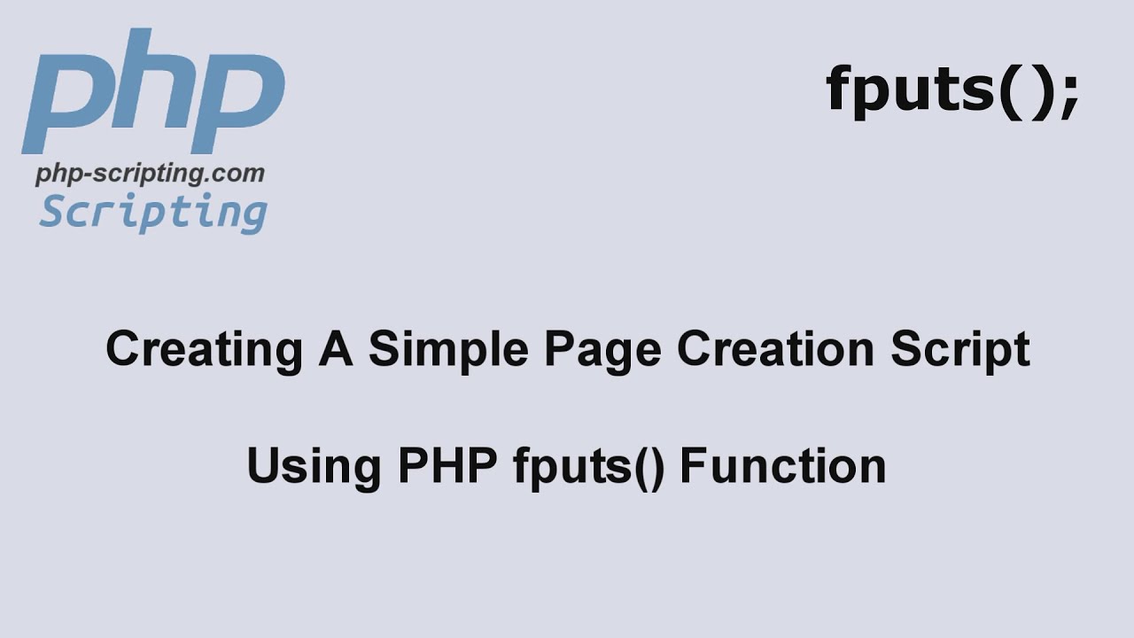 Simple PHP Web Page Creation Script - YouTube