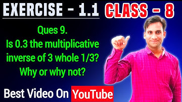 Is 0.3 the multiplicative inverse of 3 whole 1/3? Why or why not? | Class 8 Maths Ch 1 Ex.1.1 Q 9