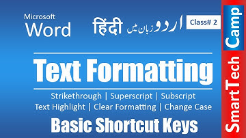 Microsoft Word Training - Class 2 - Text Formatting Urdu / Hindi