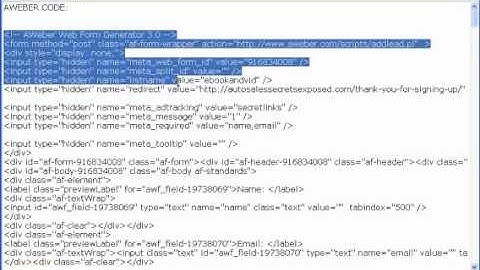 AWEBER FORM CODE DIRECTIONS TIP