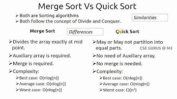 Merge sort vs Quick sort
