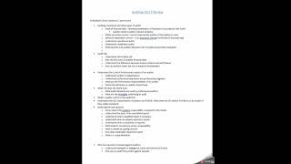 Audit Test 1 Review