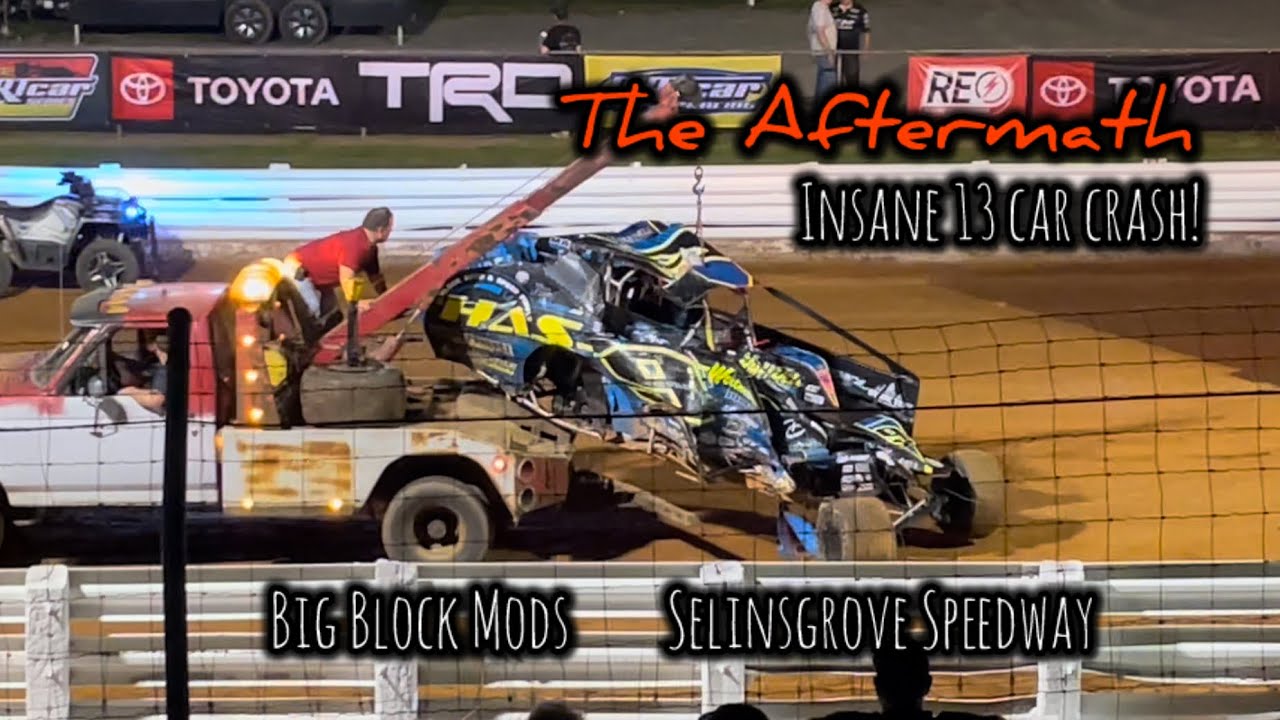 The Aftermath of Insane Big Block Modified crash @ Selinsgrove • Super ...
