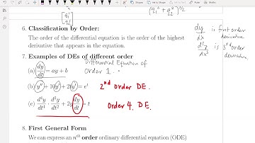 Section 1.3: Classification of Differential equations: MATH 260
