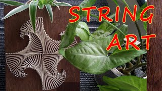 String Art in Malayalam | Spiral Square Pattern | DIY string art step by step Tutorial for beginners