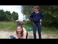 Girls Gymnastics Anna &amp; Nastya - Our Physical Exercises in Nature