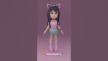 3D Cute Girl Character Modeling / Blender 3.4 #shorts #shortvideo #character #girl #cute #kawaii #3d