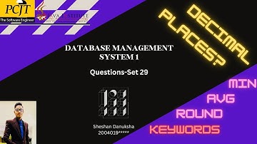 DBMS | Question Set 29 | Java Institute | Sheshan Danuksha