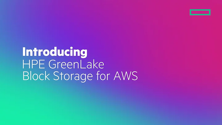 HPE GreenLake Block Storage for AWS Demo