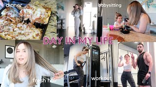 Daily Vlog | getting my hair done, upper body workout, babysitting