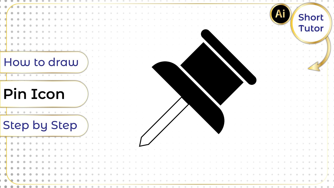 How to Draw Easy Pin Icon in Adobe Illustrator - YouTube