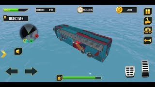 Bus driving in the river in River Bus Driving Tourist Bus Simulator 2018. screenshot 2