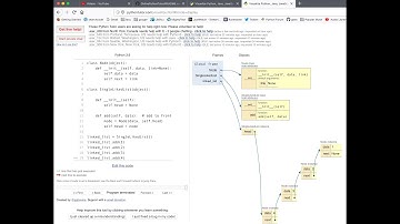 PythonTutor Visulaize Showcase: linked list example case