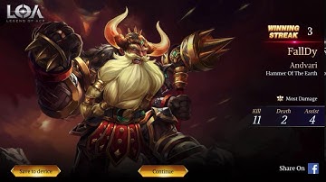 Andvari - Legend of Ace Full Gameplay Ranked Match | (iOS/Android) #LOA