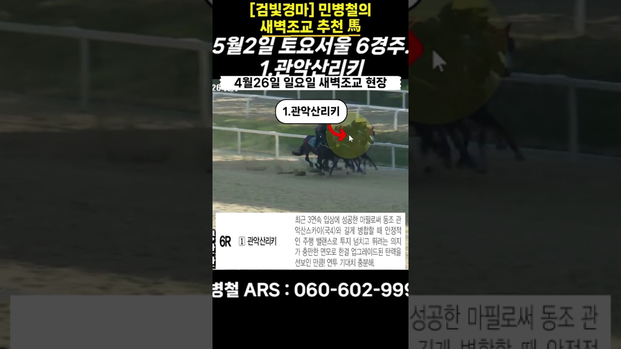 #5월2일 토요일!민병철의 새벽조교 우수馬!