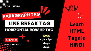 HTML LESSON 6 HTML TAGS PARAGRAPH, LINE BREAK, HR, HTML TAGS, PARAGRAPH P TAG, LINE BREAK BR TAG,