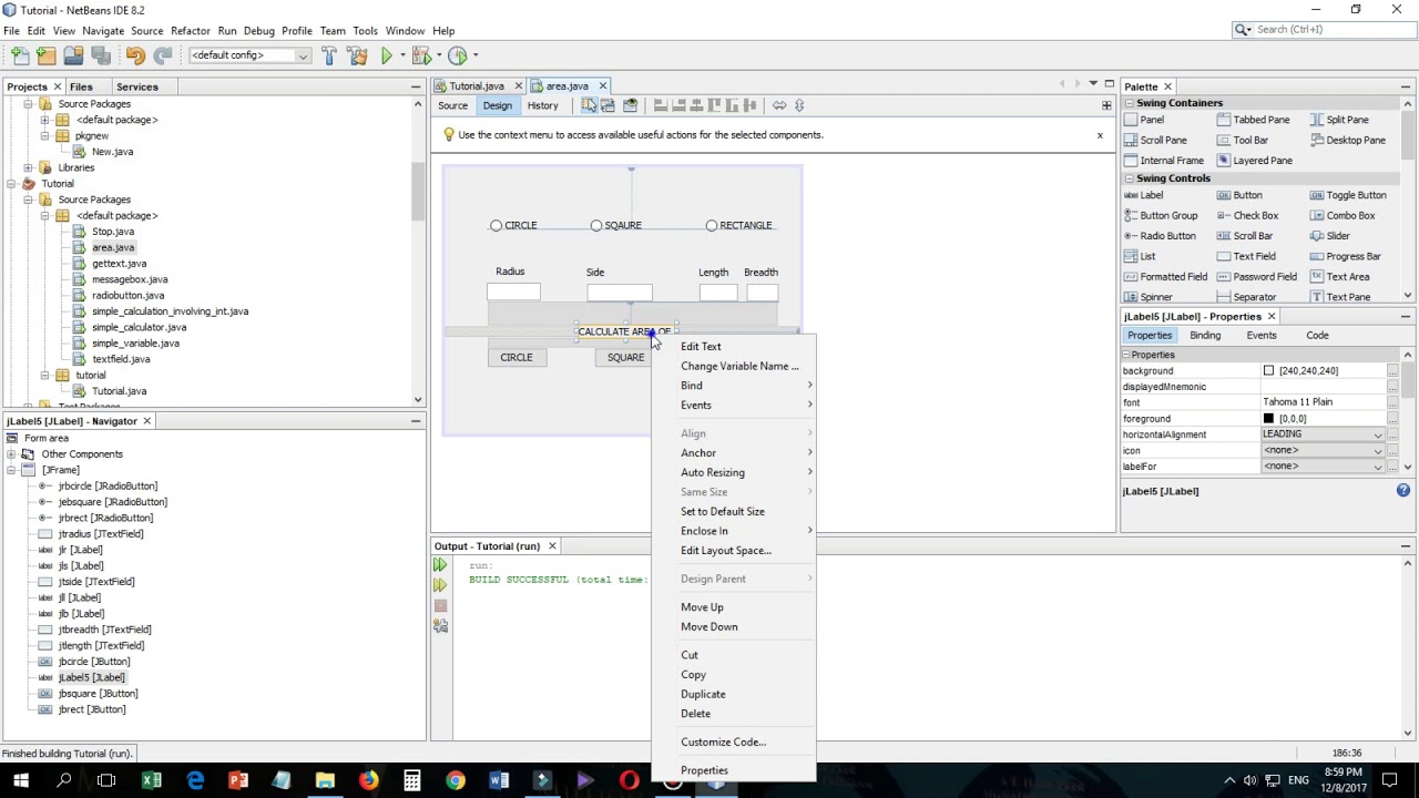 JAVA Tutorial 8 - How to find Area of different Shapes in JAVA - YouTube
