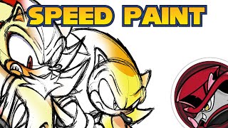 MVPando Art: Super Sonic and Shadow Redraw Challenge Speed Paint