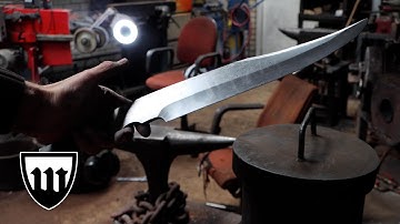 Forging a pattern welded Bowie knife, part 1, forging the blade.