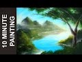 Painting a Forest Lake Landscape with Acrylics in 10 Minutes!