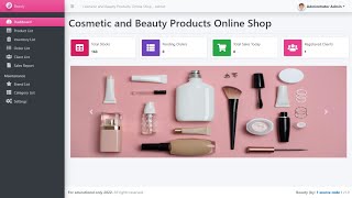 Online Shop Cosmetic and Beauty Products in PHP My SQL with source code