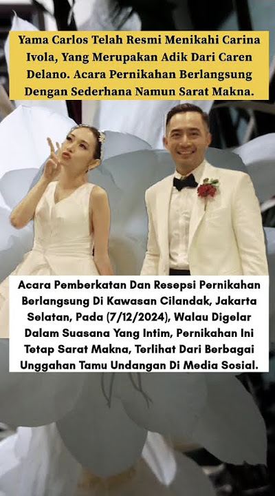 Aktor Yama Carlos Resmi Menikahi Carina Ivola Sederhana Namun Tetap Sarat Makna.