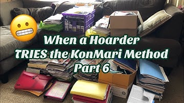 When a Hoarder TRIES an Extreme KonMari Method with Paper Part 6!  This DeClutter triggered Anxiety