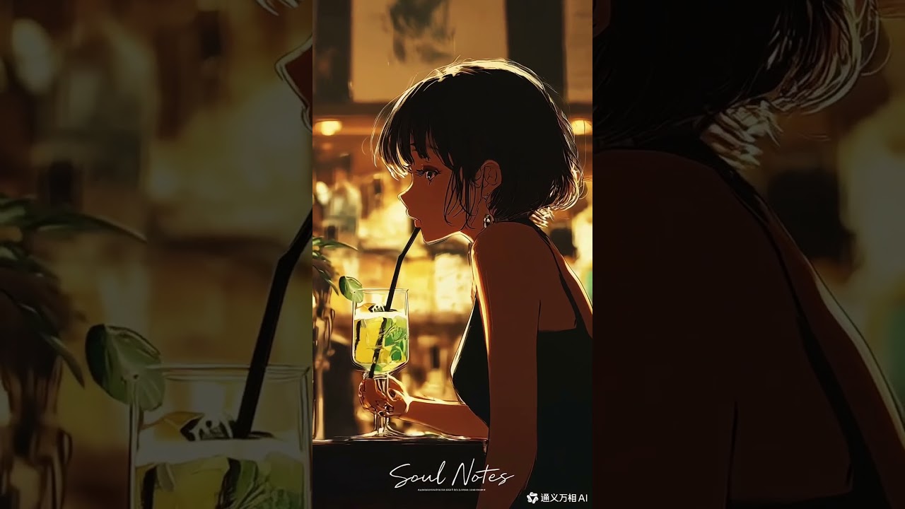 酒吧美丽优雅女子 midjourney v7 通义万相和剪映专业版创作（prompt 在说明区）