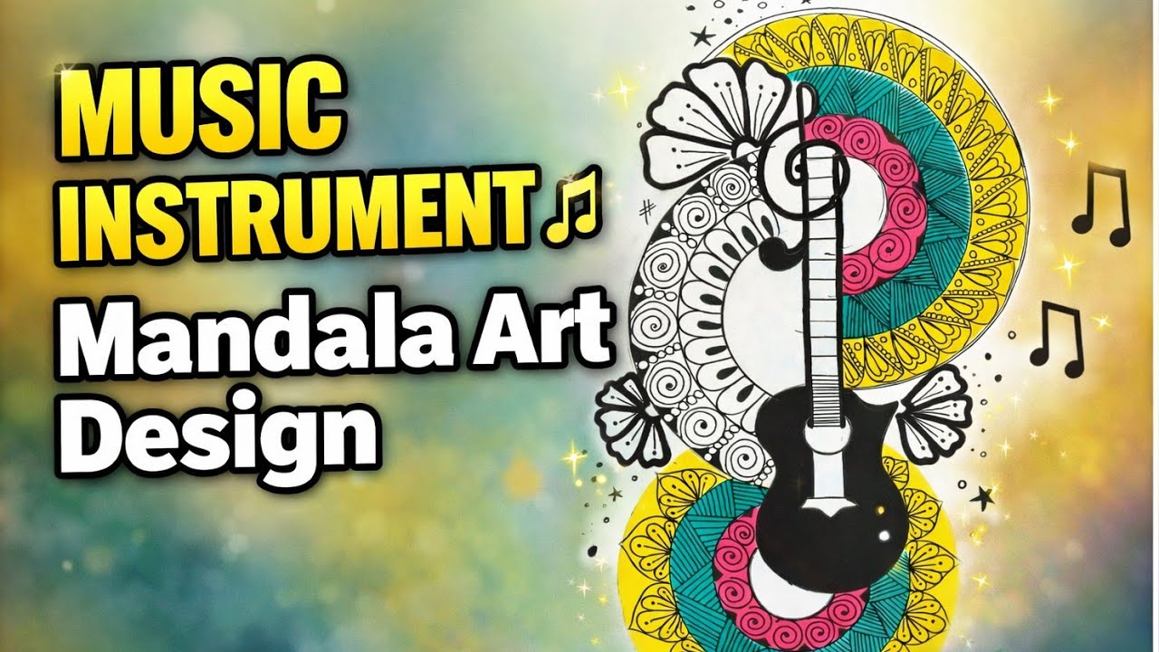 Music instrument with 🎸Mandala art