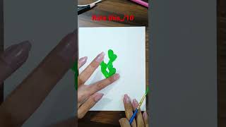 cactus🌵 easy painting tutorial || #creative #satisfying #art #shorts #youtubeshorts