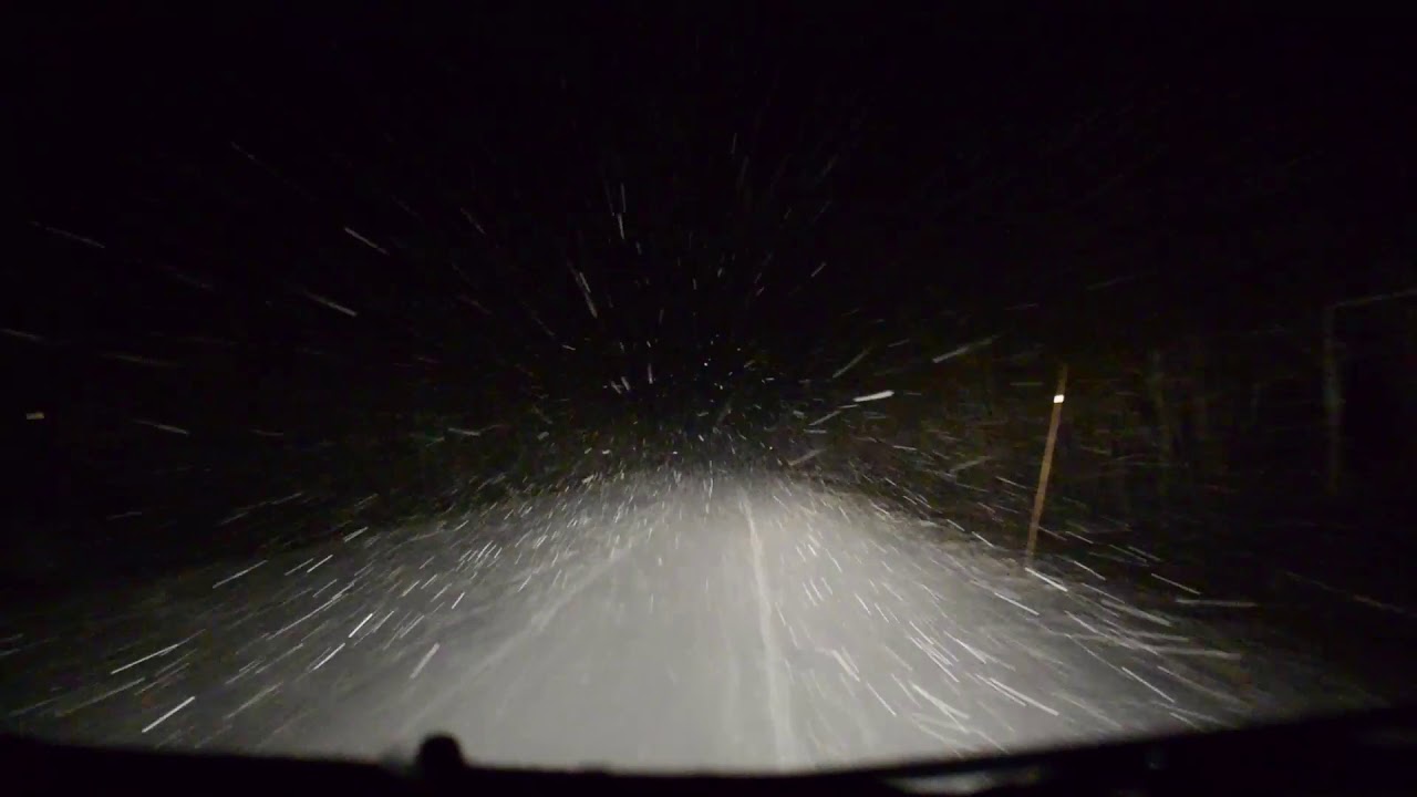 Driving through a blizzard at night a relaxing nature video YouTube