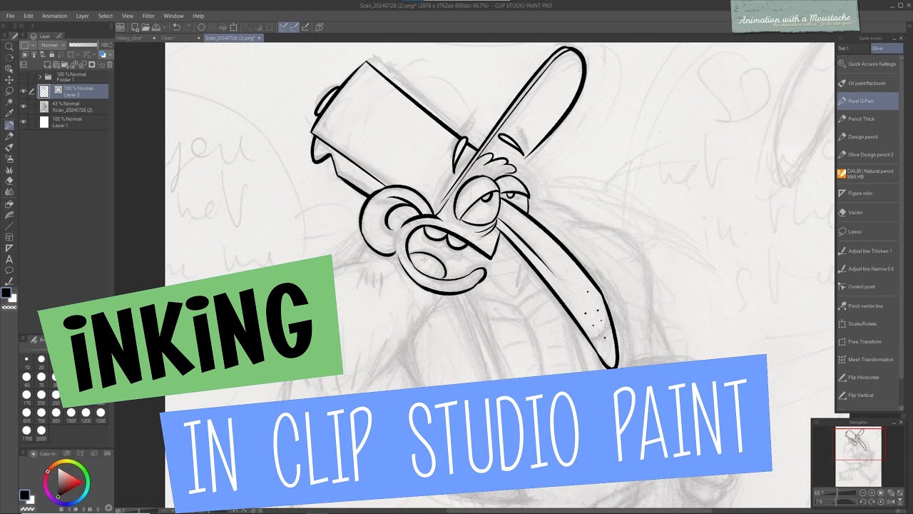 My clean up / inking process in Clip Studio paint - YouTube