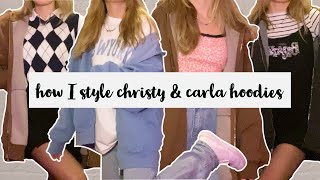 how I style brandy melville's christy & carla hoodies ~ 10 outfits ~ 