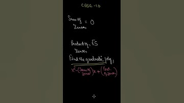 CBSE 10 | POLYNOMIALS | QUADRATIC POLYNOMIAL WITH SUM OF ZEROES IS 0 AND PRODUCT OF ZEROES  √5 |