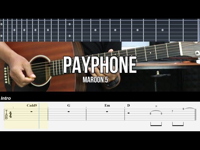 Payphone - Maroon 5 | EASY Guitar Tutorial - Guitar Lessons TAB class=