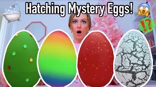 HATCHING 4 GIANT MYSTERY EGGS IN MY *BATHTUB* FOR A WEEK!!😱🥚🛁💦(WE FOUND FIDGETS?!🫢) | Vlogmas Day 14