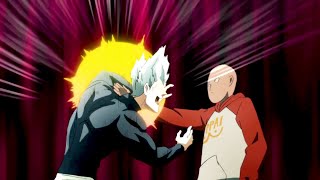 ワンパンマン - Saitama VS Garou | Garou mistakenly hunted Saitama while shopping and received a bitter end