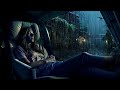 Camping car window with rain sounds for a restful deep sleep  night thunderstorm for insomnia