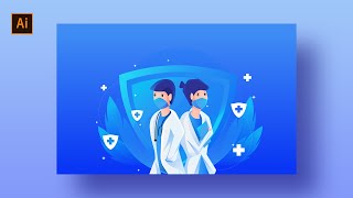 Flat Illustration | Adobe Illustrator (Time Lapse)